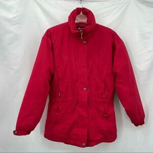 Nordica Women’s Red Long Insulated Coat Jacket 8 Zip/Snap Closure 6 Pockets